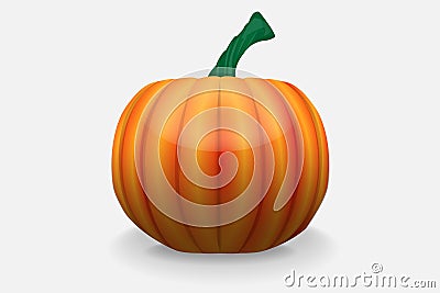 Fresh orange pumpkin isolated on white background, 3d vector isolate Stock Photo