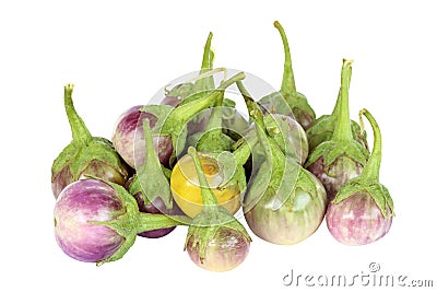 Fresh organic eggplant on white Stock Photo