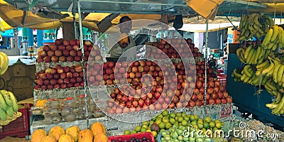 Fresh organic produce fruits store Editorial Stock Photo