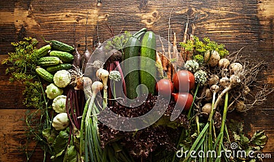 Fresh organic raw vegetable food. Natural agriculture farm, healthy harvest Stock Photo