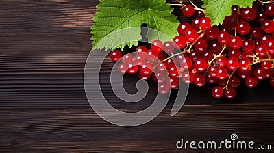 Fresh Organic Redcurrant Berry Horizontal Background. Stock Photo