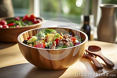 Fresh Organic Salad with Chickpeas Stock Photo