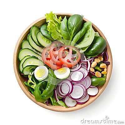 Fresh organic salad on white background Stock Photo