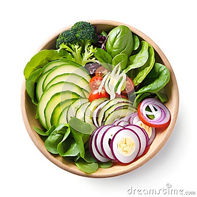 Fresh organic salad on white background Stock Photo