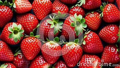 Fresh organic strawberries background Stock Photo