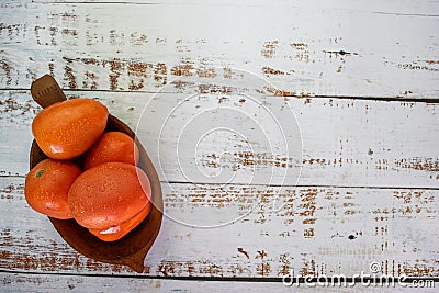 Fresh, organic tomatoes just cut Stock Photo