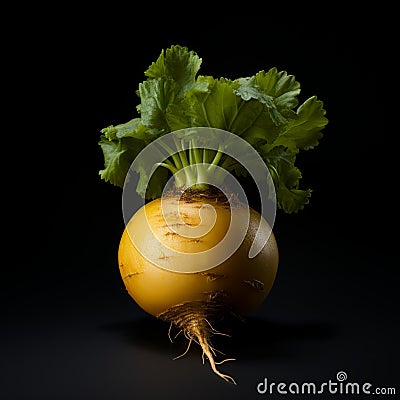 Fresh Organic Turnip Vegetable Square Illustration. Stock Photo
