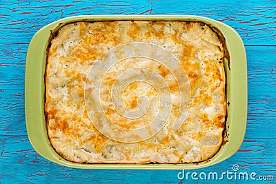 Fresh oven-baked pie with pastry crust Stock Photo
