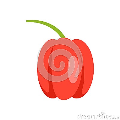 Fresh paprika icon flat isolated vector Cartoon Illustration