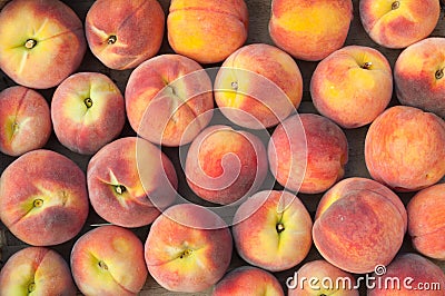 Fresh peach heap Stock Photo