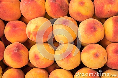 Fresh peaches for sale at farmers market. Georgia Stock Photo