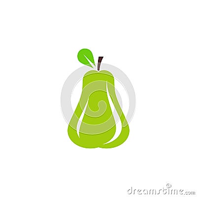 fresh pear logo vector icon clipart design Vector Illustration