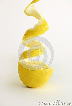 Fresh peeled lemon Stock Photo