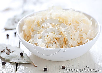 Fresh pickled cabbage (german sauerkraut) Stock Photo