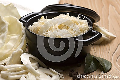 Fresh pickled cabbage - polish sauerkraut Stock Photo