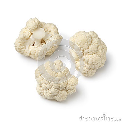 Fresh pieces cauliflower on white background Stock Photo