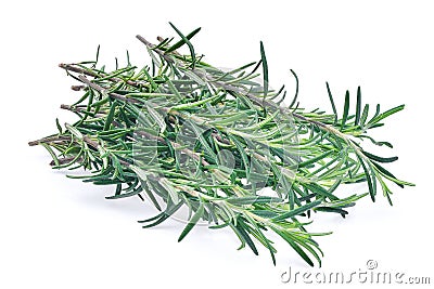 Fresh pile of rosemary isolated on white background Stock Photo