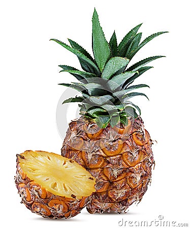 Fresh pineapple isolated on white Stock Photo