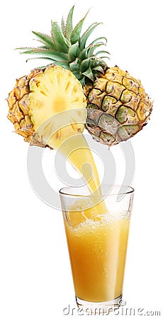 Fresh pineapple juice. Stock Photo