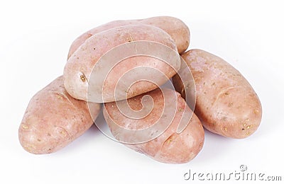 Fresh pink potatoes Stock Photo