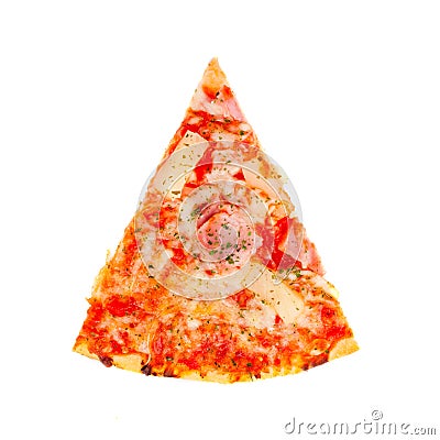 Fresh pizza slice isolated Stock Photo