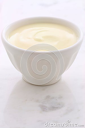 Fresh plain yogurt Stock Photo