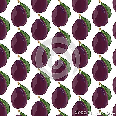 Fresh Plum fruit Vector Illustration