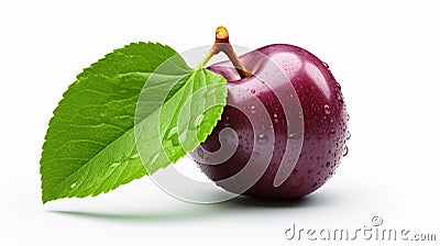 Fresh plum with waterdrops Stock Photo