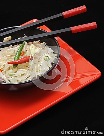 Fresh pomelo thai salad Stock Photo