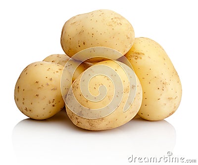 Fresh potatoes on white background Stock Photo