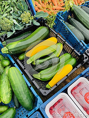 Fresh produce market stall Stock Photo