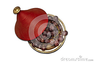 Fresh purple grape fruit on tajine morocco Stock Photo