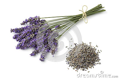 Fresh purple lavender and dried flowers Stock Photo