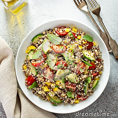 Fresh quinoa tabbouleh salad Stock Photo