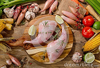 Fresh rabbit legs Stock Photo