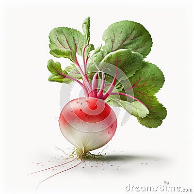 Fresh radish on photo white background Stock Photo