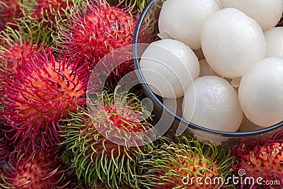 Fresh rambutan Stock Photo