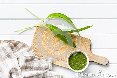 Fresh ramsons leaves. Stock Photo