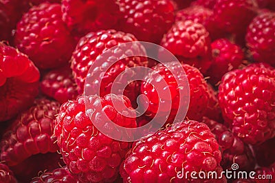 Fresh raspberries background Stock Photo