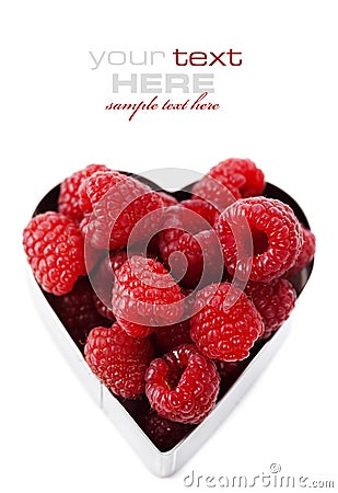 Fresh raspberries (valentines day image) Stock Photo