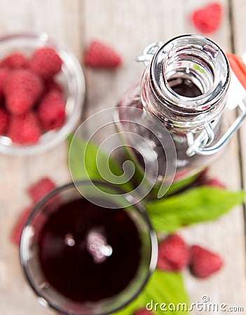 Fresh Raspberry Sirup Stock Photo