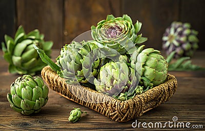 Fresh and raw artichoke Stock Photo