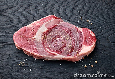 fresh raw beef entrecote steak Stock Photo