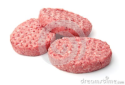 Fresh raw burger patties Stock Photo