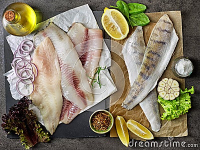 Fresh raw fish fillet Stock Photo