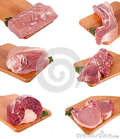 Fresh raw meat collection Stock Photo