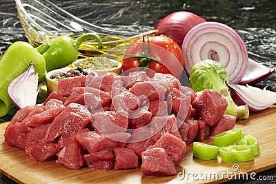 Fresh raw meat on cutting board Stock Photo