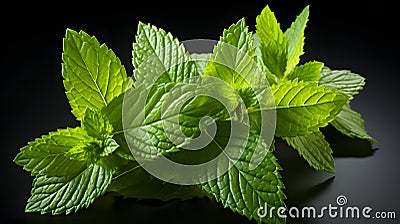 Fresh raw mint leaf or melissa leaves isolated. Stock Photo