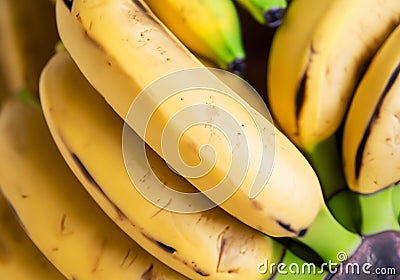 fresh Raw Organic Bunch of Bananas Stock Photo