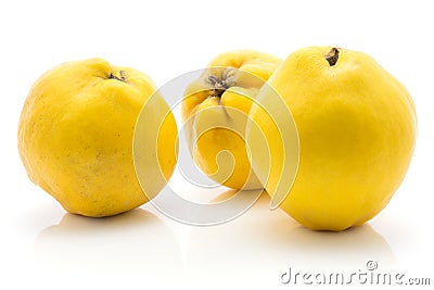 Fresh raw quince isolated on white Stock Photo